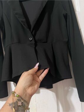 Women's Black Peplum Blazer Jacket